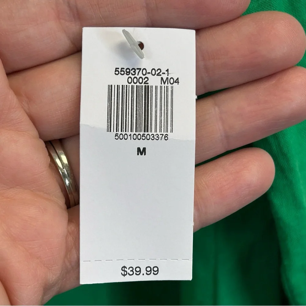 Old Navy Women’s M Vibrant Kelly Green Linen Button Down Shirt St. Patrick’s Day - Picture 4 of 11